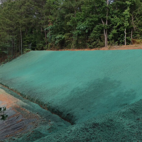 Hydraulically-applied application of Flexterra mulch.