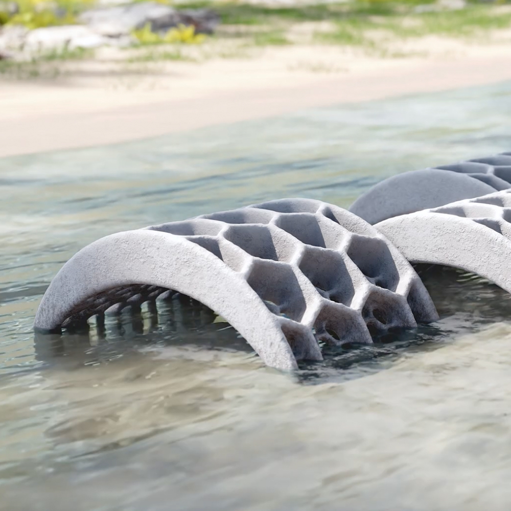 Reef arch in shallow water.