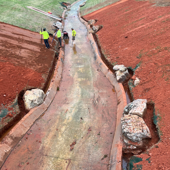 Channel stabilization solution using hard armor.