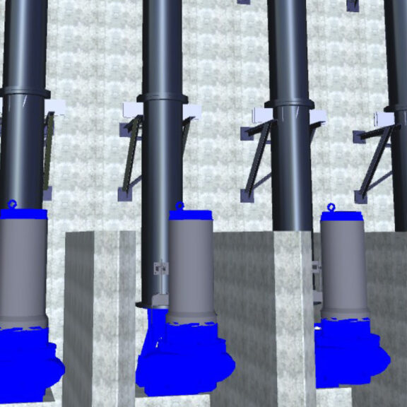 3d rendering of pipes in a lift station