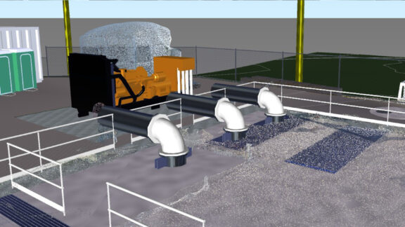 VDC rendering of lift station pipes