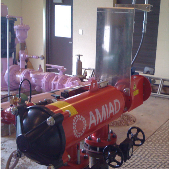 Amiad line filter in reuse water treatment plant.