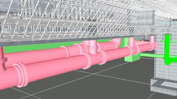 VDC rendering of pink water pipe.