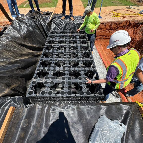Soil cell installation in condo.