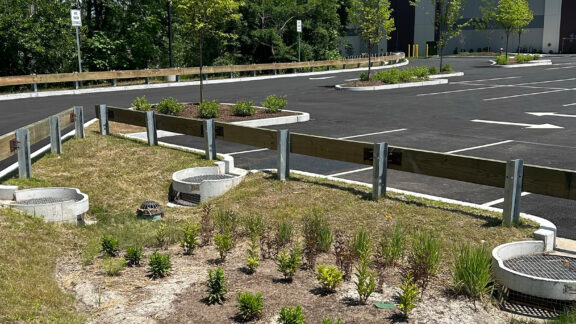 FocalPoint Biofiltration system near parking lot